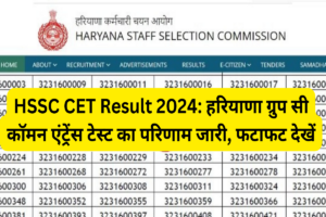 HSSC CET Result 2024: हरियाणा ग्रुप सी कॉमन एंट्रेंस टेस्ट का परिणाम जारी, फटाफट देखें HSSC CET Result 2024: Haryana Group C Common Entrance Test result released, check immediately